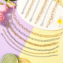 12 шт. 12 стиля 304 нержавеющая сталь и алюминиевые тросовые цепи цепь для бейсболки HJEW-SC0002-50