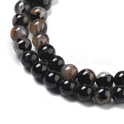 Натуральный черный турмалин бисер нитей&nbsp;LS-G-Q031-A01-4mm