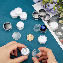 20 шт. 2-цветная круглая прозрачная пластиковая коробка для хранения россыпных бриллиантов CON-GF0001-15B