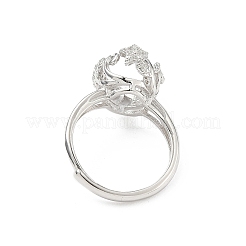 Кольцо с родиевым покрытием 925 пробы из стерлингового серебра с микропаве из прозрачного кубического циркония STER-NH0017-02P