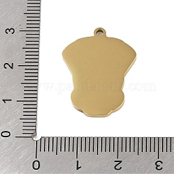 ステンレスペンダント201個  ティキマスクチャーム  ゴールドカラー  25x18.5x1.5mm  穴：1mm&nbsp;STAS-C095-16G