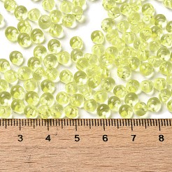 透明なアクリルビーズ  トップ掘削  丸い鈴丸ビーズ  きいろ  5.5x5x4mm  穴：1.2mm  約8333個/セット&nbsp;MACR-K359-02C