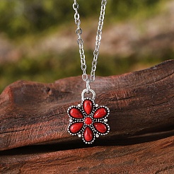 Комплекты украшений из синтетической бирюзы и сплава&nbsp;FS-WG8B1C9-04