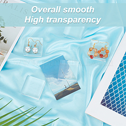 Квадратные прозрачные акриловые пьедесталы для ювелирных изделий ODIS-WH0001-47A