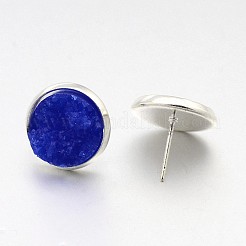 Orecchini in ottone impostazioni e cabochons della resina druzy&nbsp;DIY-X0211