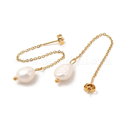 Натуральный жемчуг из бисера ушная нить EJEW-P219-16G