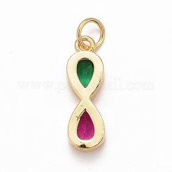 Подвески из латуни с зеленым и красным кубическим цирконием KK-M229-08G