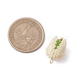 Подвески в виде фисташек из стеклянных бусинок Miyuki&nbsp;PALLOY-MZ01213