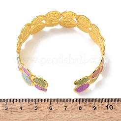 Mehrfarbige Armreifen aus Messing und Emaille für Damen&nbsp;BJEW-G787-02G-01