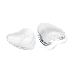 Cabochons cardiaques de verre transparent&nbsp;GGLA-R021-30mm