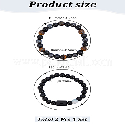 Bracelets extensibles naturels de pierres précieuses mélangées&nbsp;BJEW-LP0001-25K