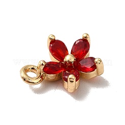 Breloques de fleur de zircone cubique en laiton&nbsp;KK-O141-01G-07