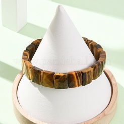 Bracelets extensibles unisexes en perles œil de tigre naturel&nbsp;G-K303-02A