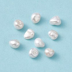 Perles de perles de keshi naturelles baroques, oeuf, couleur de coquillage, 7~7.5x6~6.5x4.5~5.5mm, Trou: 0.6mm