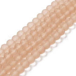 Chapelets de perles en verre transparente  , facette, mat, rondelle, chameau, 3.5mm, Trou: 1mm