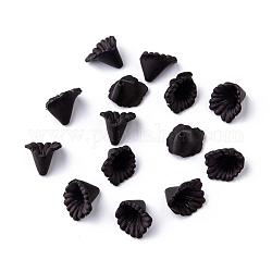 Abalorios de acrílico, esmerilado, flor, teñido de negro, aproximamente 12 mm de ancho, 12 mm de largo, 1.8 mm de espesor, agujero: 1.5 mm. 1900 aproximamente PC / 500 g