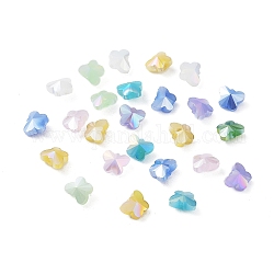 Galvanoplastie perles de verre papillon, couleur mixte, 8x10x5.5mm, Trou: 1.2mm, 50 pcs /sachet 