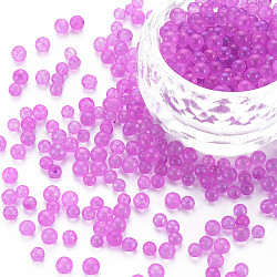 Bricolage nail art decoration mini perles de verre, minuscules perles de clou de caviar, de couleur plaquée ab , ronde, orchidée noire, 3.5mm, environ 450 g /sachet 