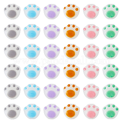 DICOSMETIC 60Pcs 6 Colors Cat Paw Beads Animal Footprint Beads Doggy Puppy Paw Print Beads Opaque Acrylic Beads Small Hole Beads 1.6mm Cute Acrylic Beads for Jewelry Making