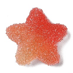 Decoden-Cabochons aus Harz, Nachahmung Süßigkeiten, Ton zwei, Farbverlauf, Stern, Tomate, 17x18x6 mm