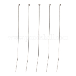 Brass Ball Head pins, Nickel Free, Platinum Color, Size:  about 0.5mm thick, 24 Gauge,, 50mm long, Head: 1.5mm