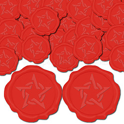 Craspire 50pcs autocollants de sceau de cire adhésive, décoration de sceau d'enveloppe, pour le cadeau de bricolage de scrapbooking d'artisanat, rouge, étoiles du nord, 30mm