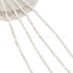 Nbeads 4 fili circa 204 pezzi di perline di conchiglia d'acqua dolce naturali bianche, Perline distanziatrici a forma di fungo conchiglia da 8x4 mm. Perline sciolte di conchiglia per bracciali, collane, orecchini, creazione di gioielli, accessori pendenti