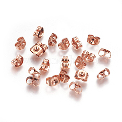 304 tuercas de oreja de fricción de acero inoxidable, oro rosa, 6x4.5x3.5mm, agujero: 0.9 mm