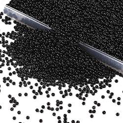 11/0 Glass Seed Beads Black Opaque Colors Diameter 2mm Loose Beads in A Box for DIY Craft, about 100g/box