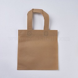 Bolsas reutilizables ecológicas, bolsas de compras de tela no tejida, camello, 33x19.7 cm