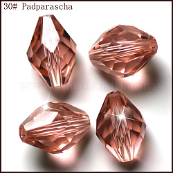 Abalorios de cristal austriaco de imitación, aaa grado, facetados, bicono, salmón claro, 8x11mm, agujero: 0.9~1 mm