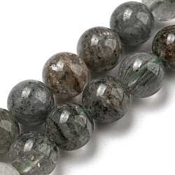 Природного кварца lodolite нитей бисера, круглые, 10 мм, отверстие : 1 мм, около 39 шт / нитка, 15.20~15.28'' (38.6~38.8 см)