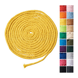 Beadthoven 60m 20 Farben Baumwollfaden, Zopf, Runde, Mischfarbe, 5 mm, ca. 3.28 Meter (3m)/Farbe