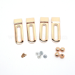 Cursore in lega di alluminio, per gli accessori di ricambio delle cinghie, oro chiaro, 77.5x23x6.5mm, Foro: 2 mm