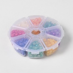 Mixed Half Round/Dome Imitated Pearl Acrylic Cabochons, Mixed Color, 6x3mm, about 120pcs/compartment, 960pcs/box