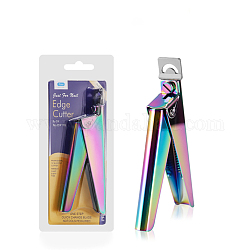 Карманные маникюрные кусачки для французского типа, ложный наконечник клипса для ногтей, ручка из нержавеющей стали, Радуга цветов, 120x70x19 мм