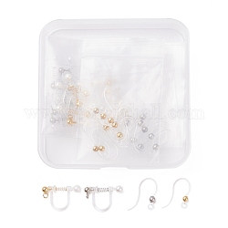 Unicraftale 10 Pairs Plastic Clip-on Earring Findings, with Plastic Earring Hooks, Golden & Stainless Steel Color, 10pcs/style