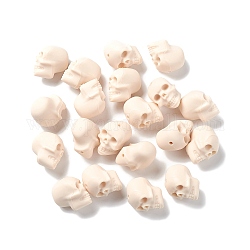 Хэллоуин силиконовые фокусные бусины, череп, цвет колоса кукурузы, 21x16x20 мм, отверстие : 2.5 мм