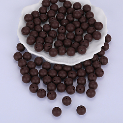 Круглые силиконовые фокусные бусины, жевательные бусины для чайников, DIY уход за ожерельем, кофе, 15 мм, отверстие : 2 мм