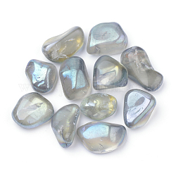 Perle di cristallo di quarzo naturale placcatura sotto vuoto, pietra burrattata, pepite, Senza Buco, acqua, 17~29x12~25x7~18mm