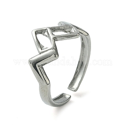 304 anello a polsino aperto in acciaio inossidabile, rettangolo vuoto, colore acciaio inossidabile, diametro interno: 17mm