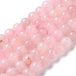 Brins de perles teintes en quartz rose naturel, ronde, 8~8.5mm, Trou: 1mm, Environ 47 pcs/chapelet, 14.84~14.96'' (37.7~38 cm)