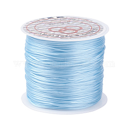 Flache elastische Kristallschnur, elastischer Perlenfaden, für Stretcharmbandherstellung, Licht Himmel blau, 0.8 mm, 60 m / Rolle