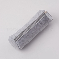 Felt Pencil Pouch Case, Stationery Pouch Zipper Bag, Gray, 20x6.6~7.7cm