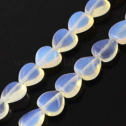 Filamenti di perline Opalite, cuore, azzurro, 19x20~20.5x7.5mm, Foro: 2 mm, circa 10pcs/filo, 8.26 pollice