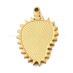 Ionenbeschichtung (IP) 304 Edelstahlanhänger, Durian-Charme, golden, 20x13.5x2 mm, Bohrung: 1.2 mm