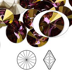 Cabujones de Diamante de imitación cristal austriaco, 1122, rivoli chaton, facetados, Aluminio, 001 lish_crystal sombra lila, 8.164~8.421mm