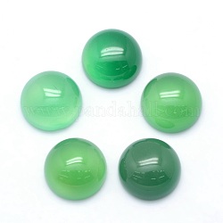Cabochons d'agate d'onyx vert naturel, demi-rond, 12x5~6mm
