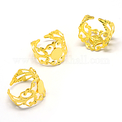 Настройки филигранного кольца железа манжеты, плоско-круглые, Размер 8, золотые, лоток : 8 мм, 18.5 мм