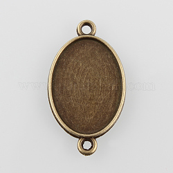 Alliage ovale supports de connexion cabochon, Sans cadmium & sans nickel & sans plomb, bronze antique, Plateau: 25x18 mm, 36x20.5x2mm, Trou: 2mm